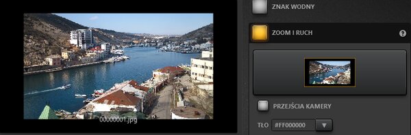 Efekt zoom i ruch Time-Lapse Tool
