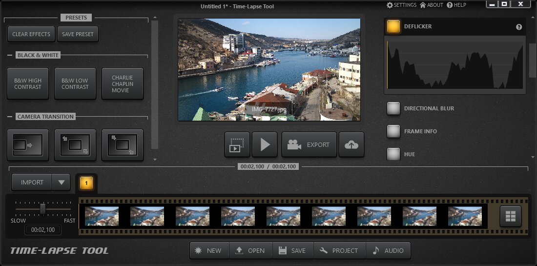 Make a time-lapse video in just few clicks with our software