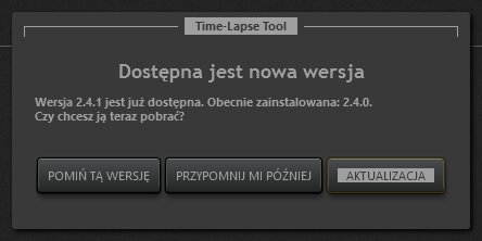 Powiadomienie o aktualizacji Time-Lapse Tool