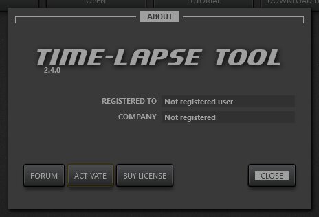 Time-Lapse Tool about dialog