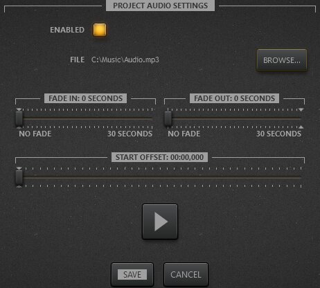 Audio track setting for Time-Lapse Tool