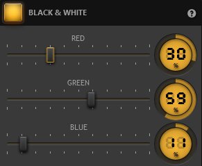 Time-Lapse Tool Black and White Effect Settings