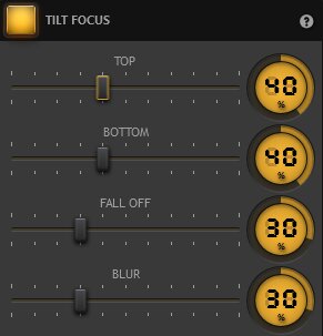 Time-Lapse Tool Tilt Focus Effect Settings