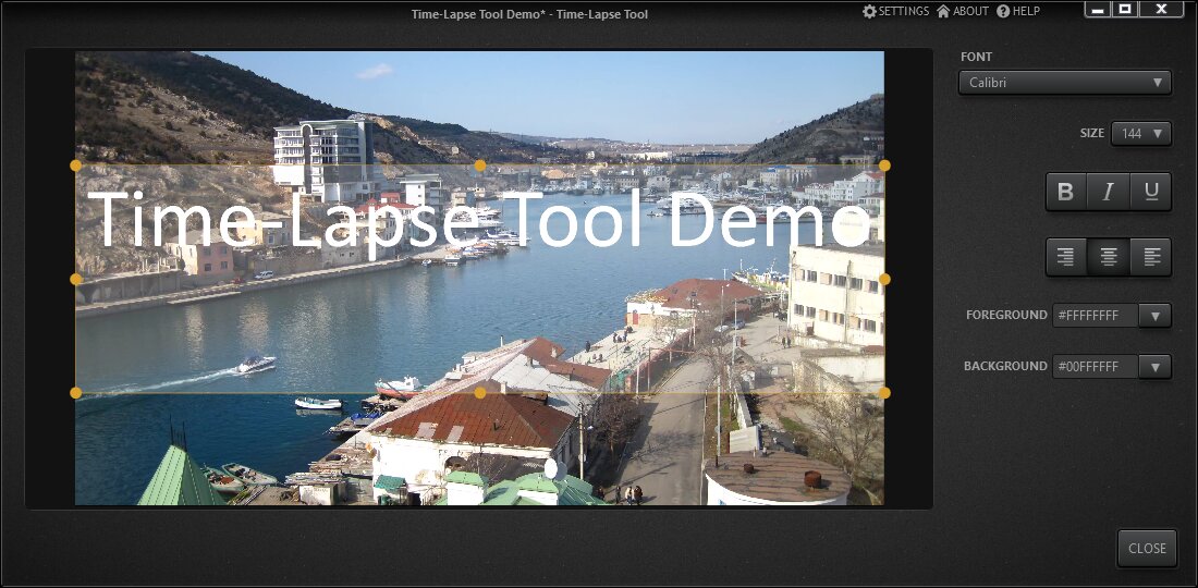 Time-Lapse Tool Title Editor